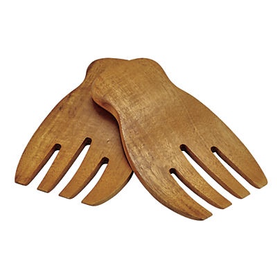 slide 1 of 1, H-E-B Kitchen & Table Acacia Salad Hands Set, 2 ct