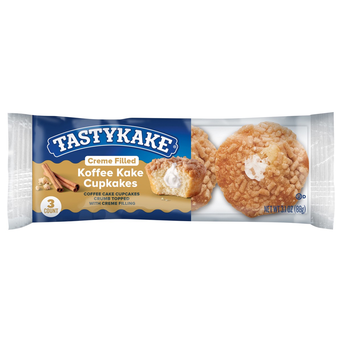 slide 4 of 11, Tastykake Creme Filled Koffee Kake Cupkakes 3 ea, 3.5 oz