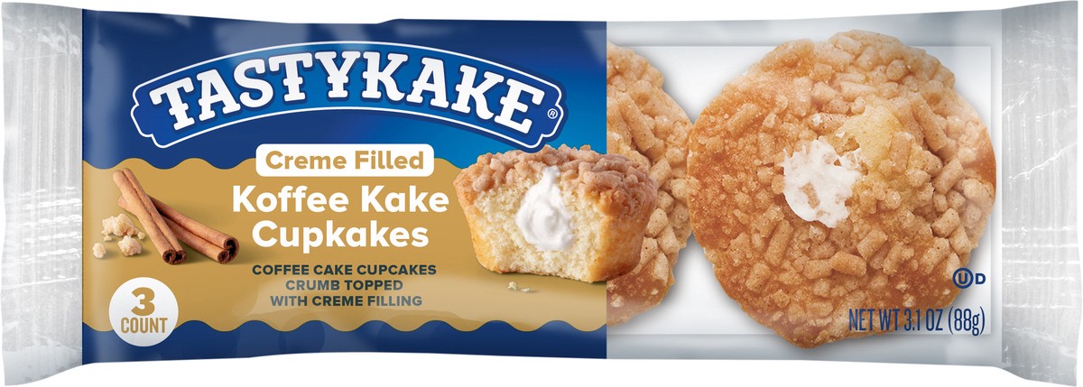 slide 5 of 11, Tastykake Creme Filled Koffee Kake Cupkakes 3 ea, 3.5 oz