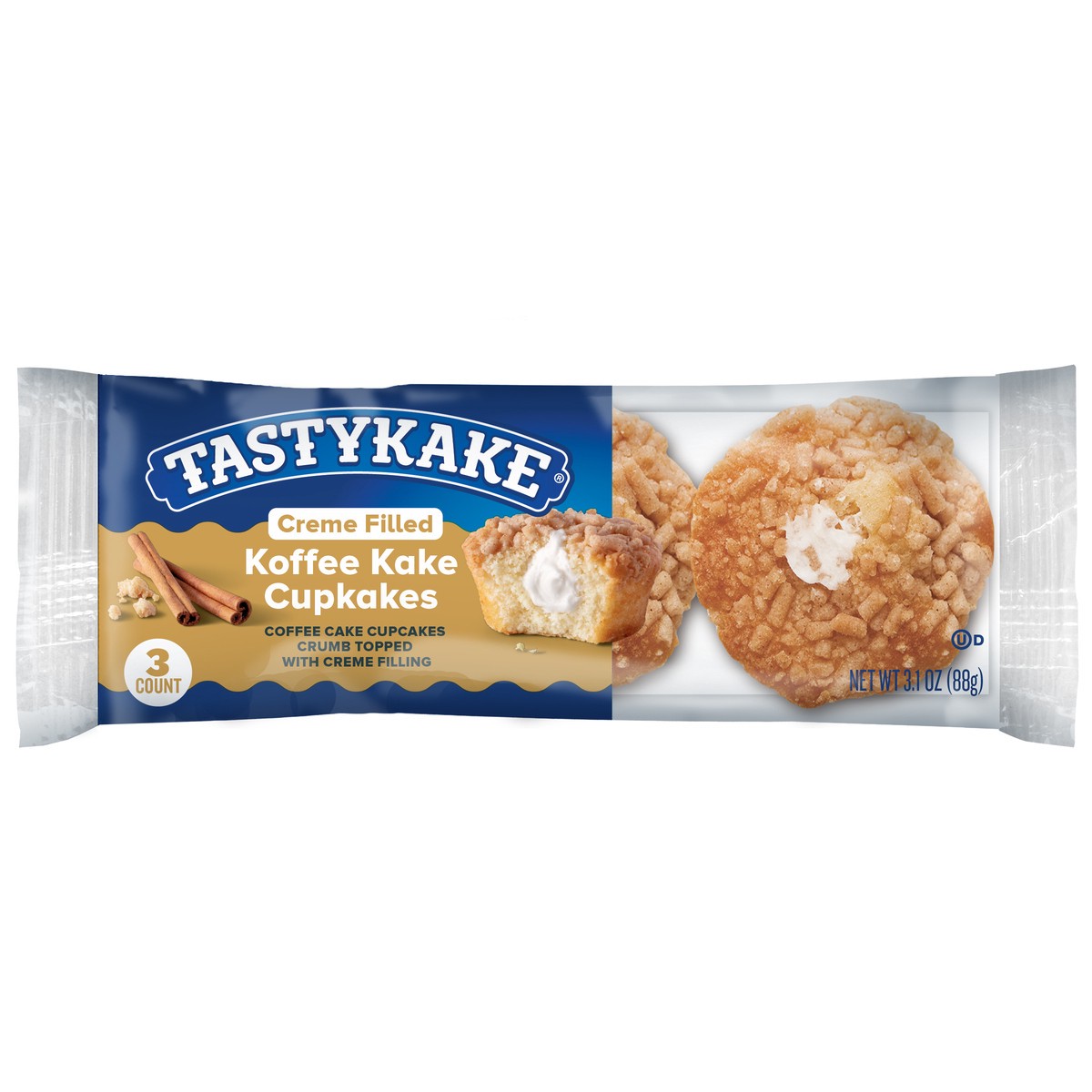 slide 1 of 11, Tastykake Creme Filled Koffee Kake Cupkakes 3 ea, 3.5 oz