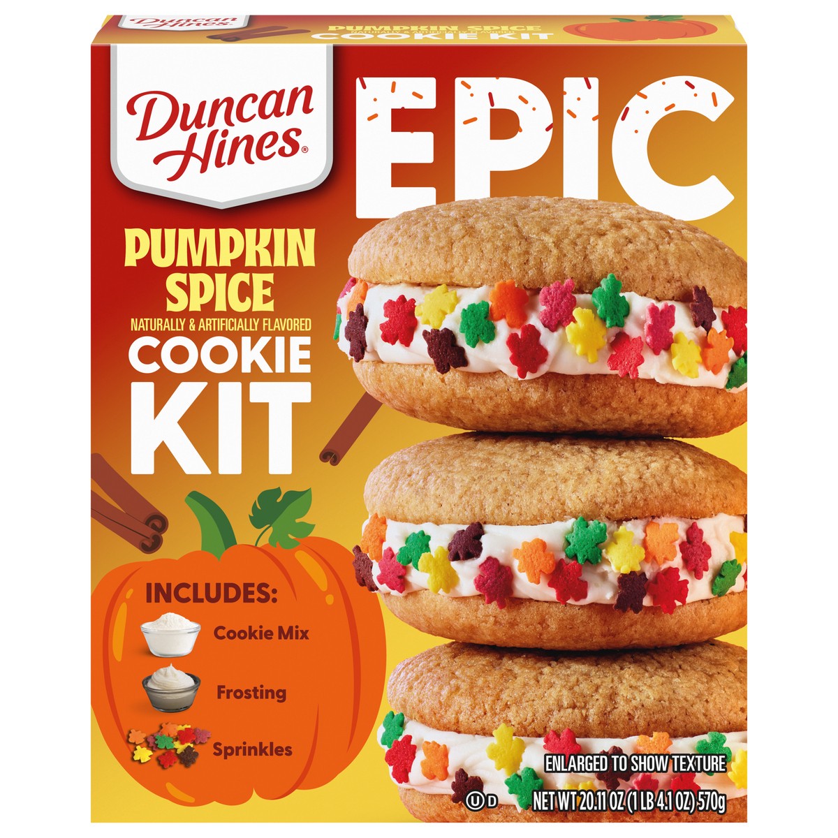 slide 1 of 5, Duncan Hines Epic Pumpkin Spice Cookie Kit 3 Pieces 20.11 oz, 20.11 oz