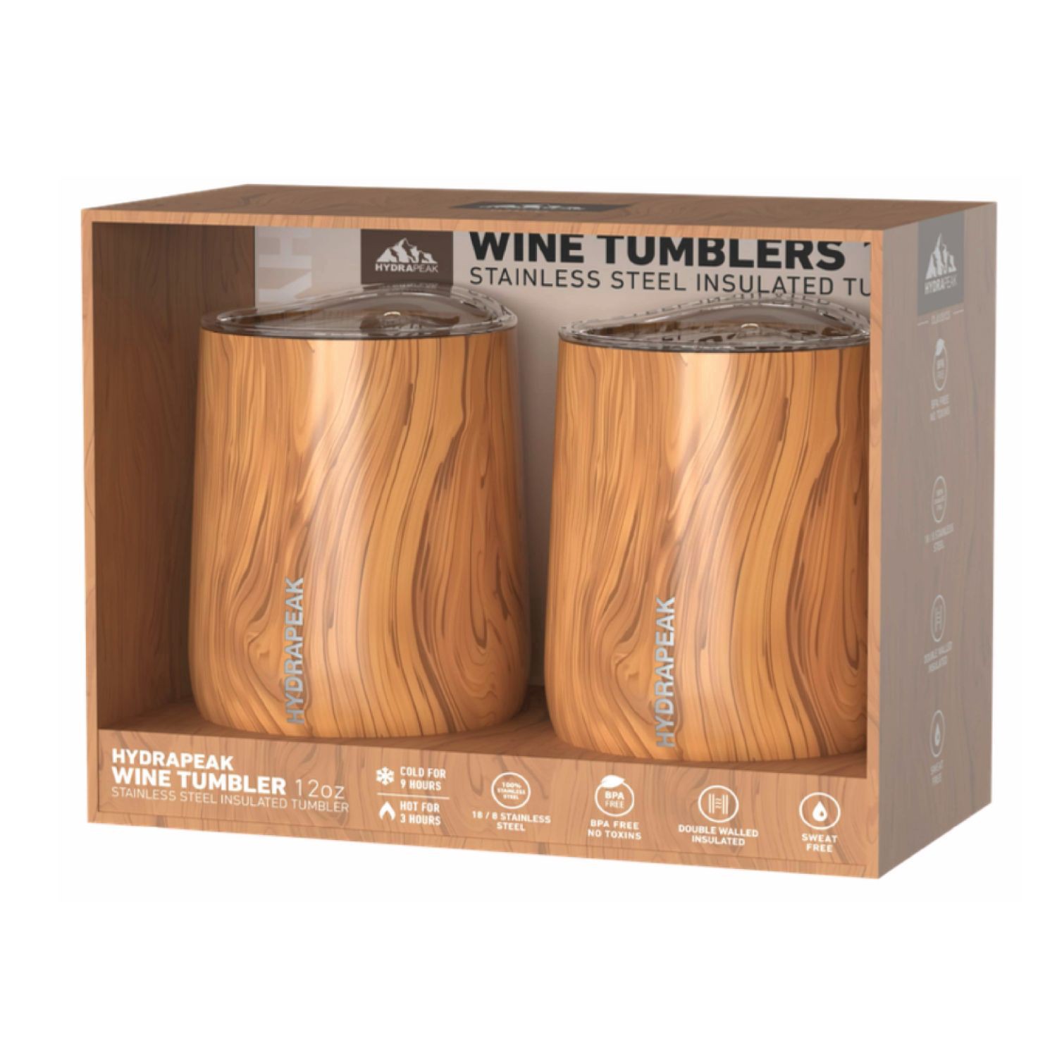 slide 1 of 1, Hydrapeak 2-Piece Wine Tumbler Set, 12 Oz, 2 pc