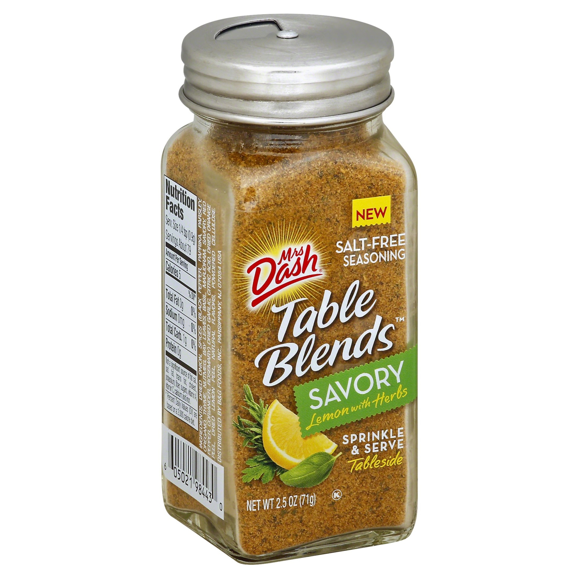 slide 1 of 1, Mrs. Dash Savory Lemon with Herbs Table Blend, 2.5 oz