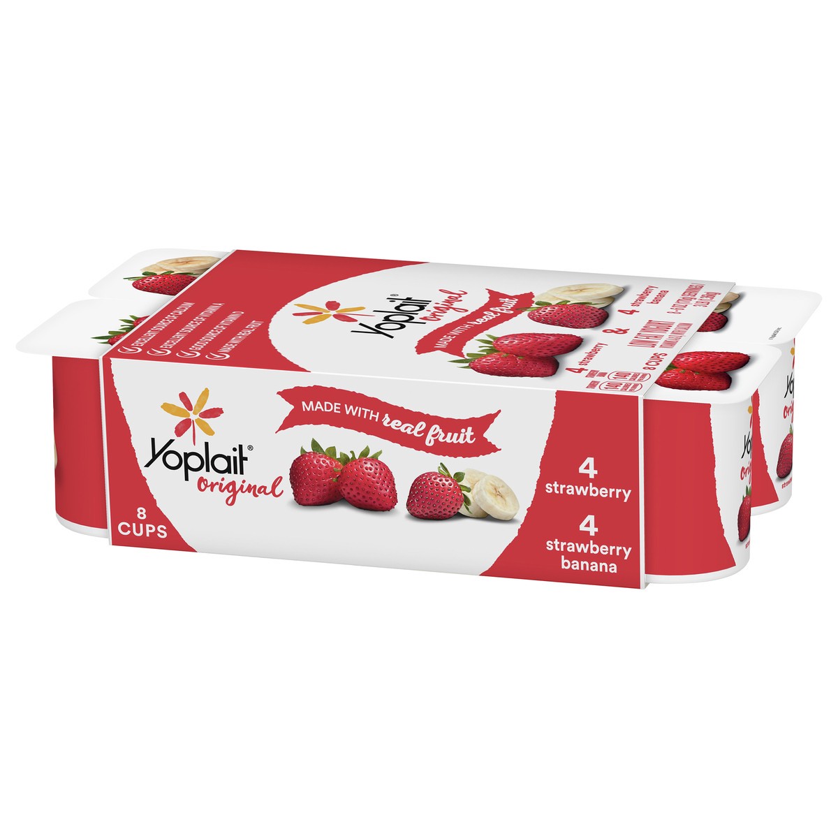 slide 4 of 9, Yoplait Original Strawberry and Strawberry Banana Yogurt - 8pk/6oz Cups, 8 ct; 6 oz