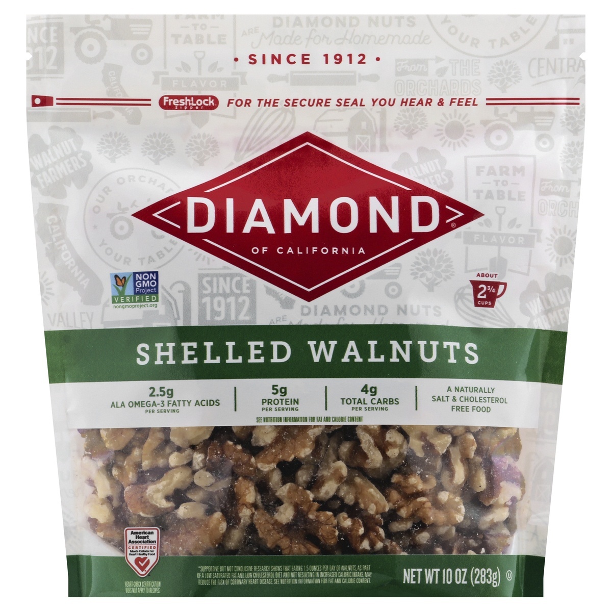 slide 1 of 1, Diamond Of California Shelled Walnuts, 10 oz