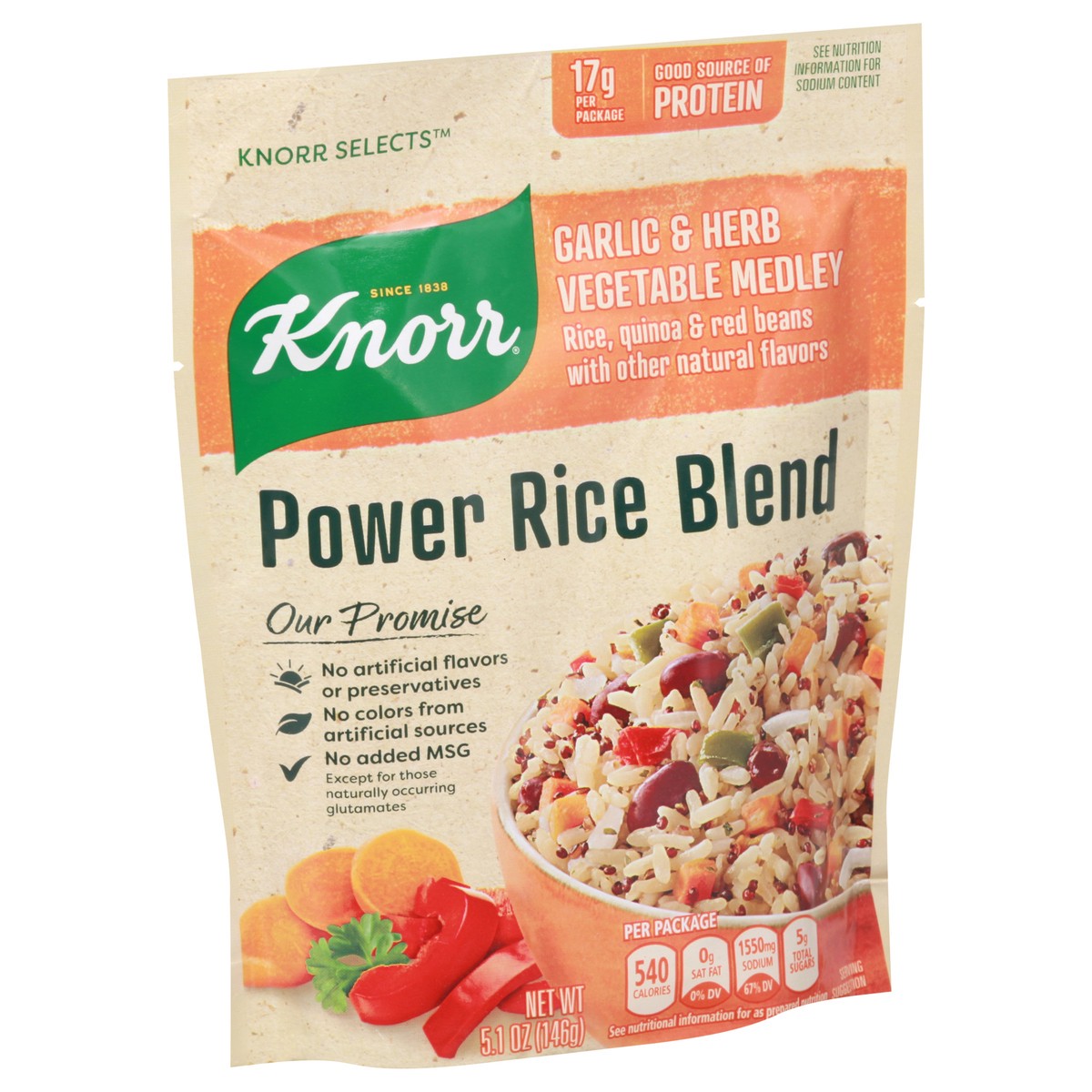 slide 6 of 11, Knorr Selects Power Rice Blend Garlic & Herb Vegetable Medley, 5.1 oz, 5.1 oz