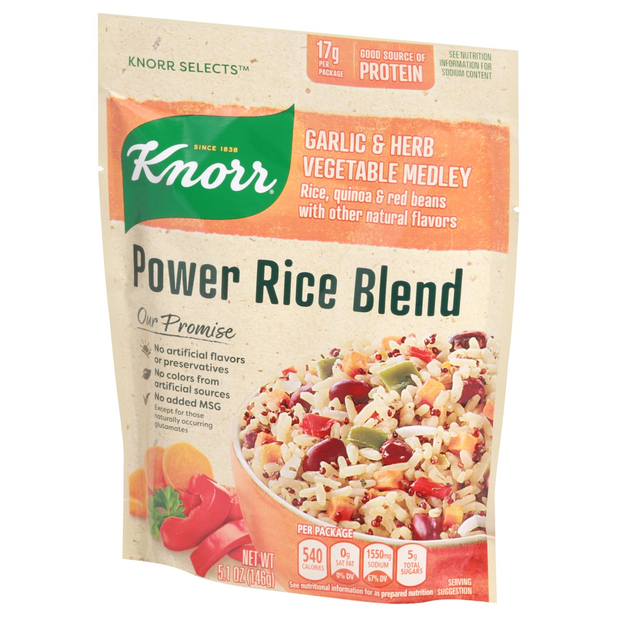 slide 10 of 11, Knorr Selects Power Rice Blend Garlic & Herb Vegetable Medley, 5.1 oz, 5.1 oz