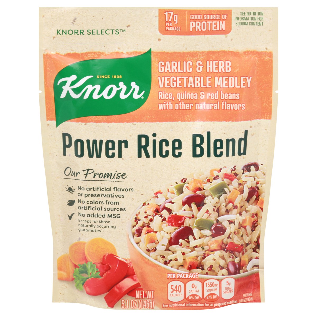 slide 3 of 11, Knorr Selects Power Rice Blend Garlic & Herb Vegetable Medley, 5.1 oz, 5.1 oz