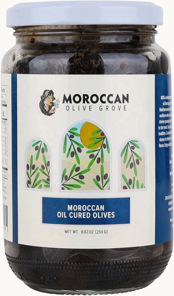 slide 1 of 1, Moroccan Olive Grove Moroccan Oil Cured Olives, 8.82 oz