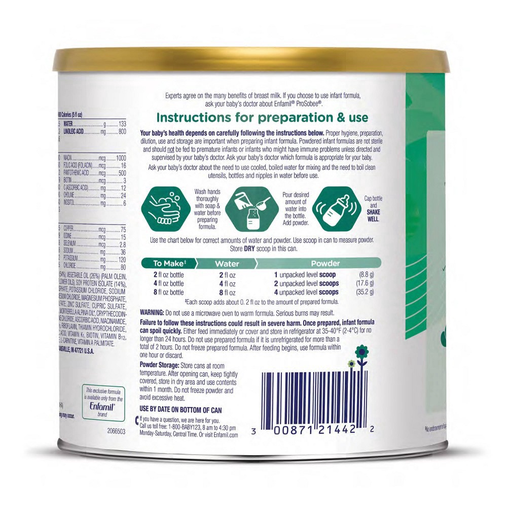 slide 12 of 17, Enfamil Plant-Based Soy Powder Infant Formula - 20.9oz, 22 oz