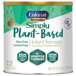 Enfamil ProSobee Soy-Based Infant Formula for Sensitive Tummies, Lactose-Free, Milk-Free, and DHA for Brain Support, Plant-Sourced Protein Powder Can, 20.9 Oz
