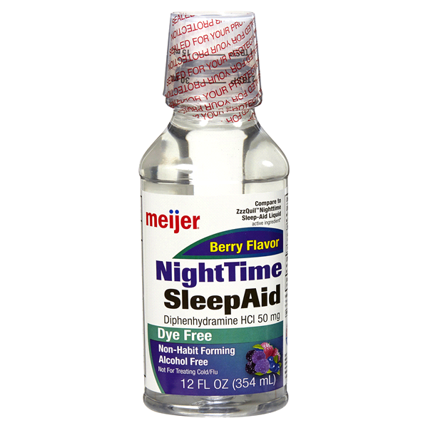 slide 1 of 2, Meijer NightTime SleepAid, Berry Flavor, 12 fl oz