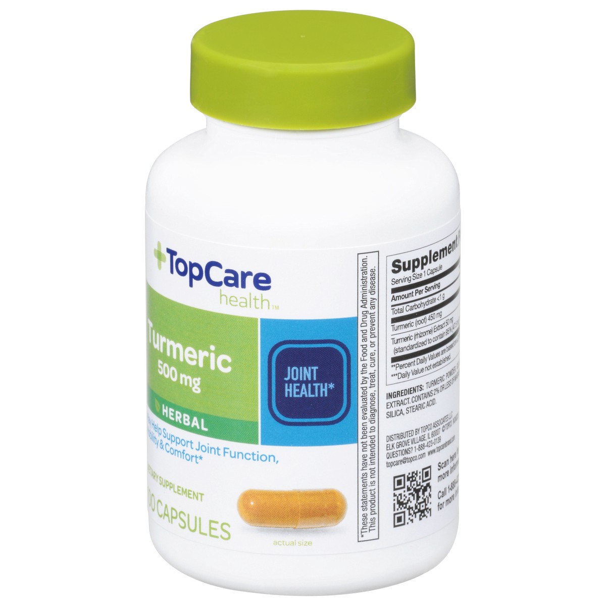 slide 2 of 10, TopCare Turmeric Natural Sourced 500mg, 100 ct