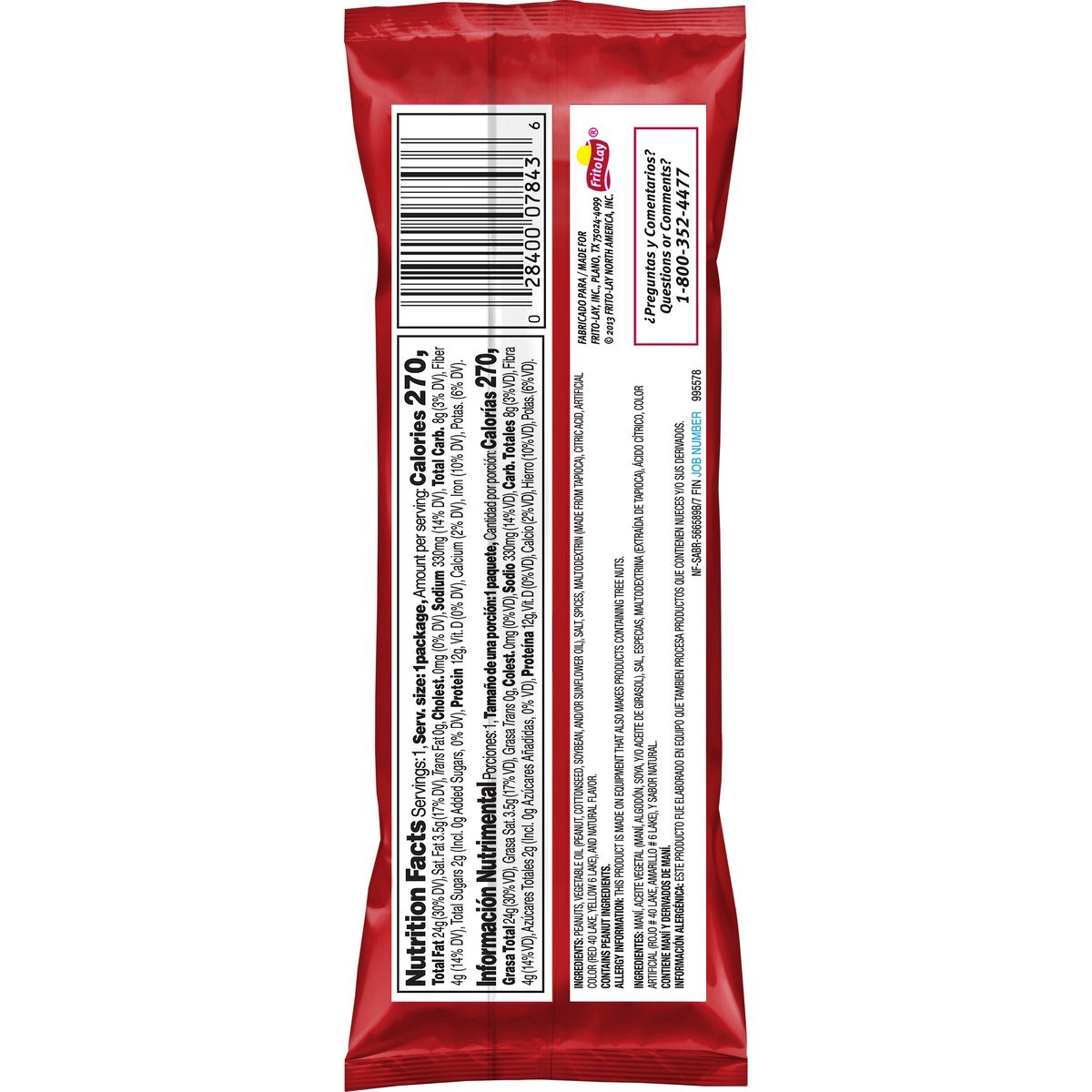 slide 5 of 5, Frito-Lay Nuts, Picante Sauce, 1.625 oz