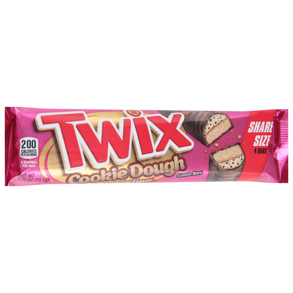 slide 8 of 9, TWIX Cookie Dough Cookie Bars Share Size 4 ea, 2.72 oz