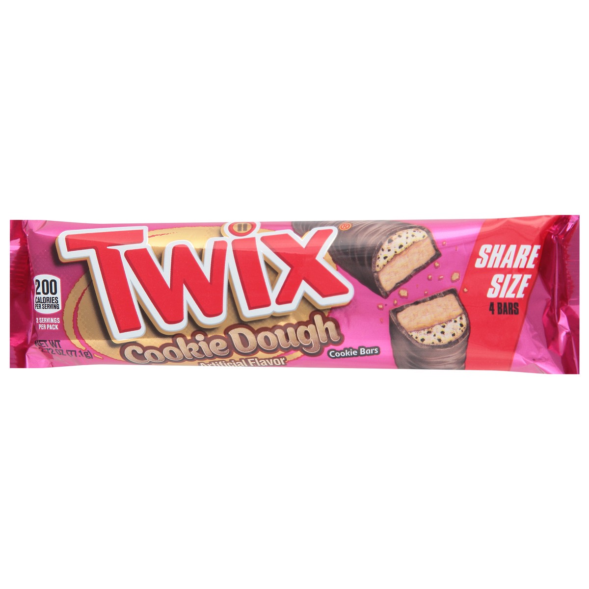 slide 3 of 9, TWIX Cookie Dough Cookie Bars Share Size 4 ea, 2.72 oz