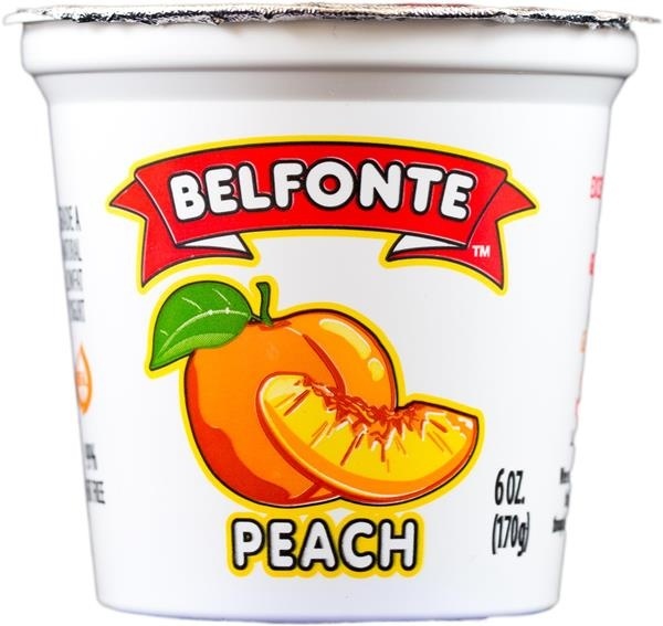 slide 1 of 1, Belfonte Peach Yogurt, 6 oz