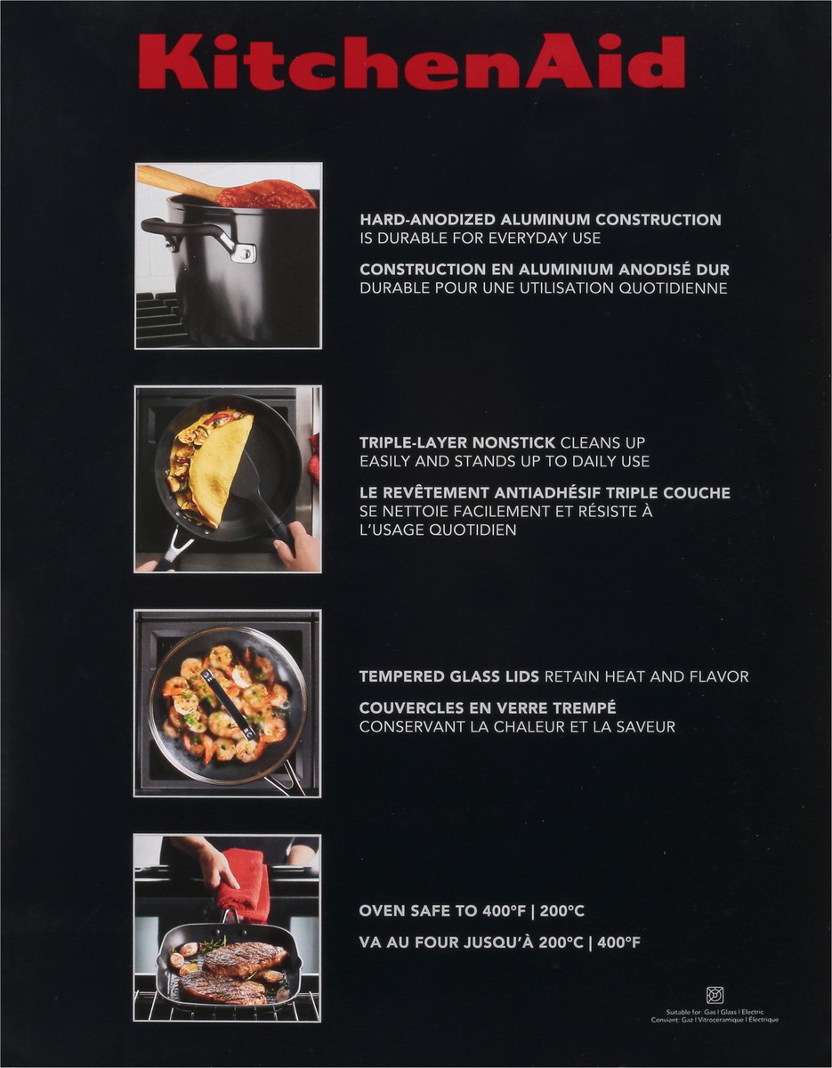 slide 10 of 12, KitchenAid Onyx Black Hard-Anodized Nonstick Cookware Set 10 pc, 1 ct