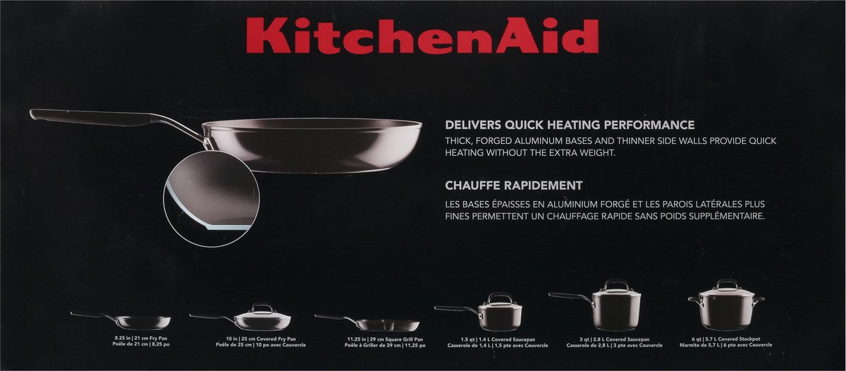 slide 2 of 12, KitchenAid Onyx Black Hard-Anodized Nonstick Cookware Set 10 pc, 1 ct