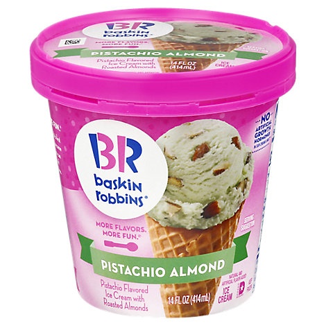 slide 1 of 1, Baskin Robbins Ice Cream Pistachio Almond, 14 fl oz