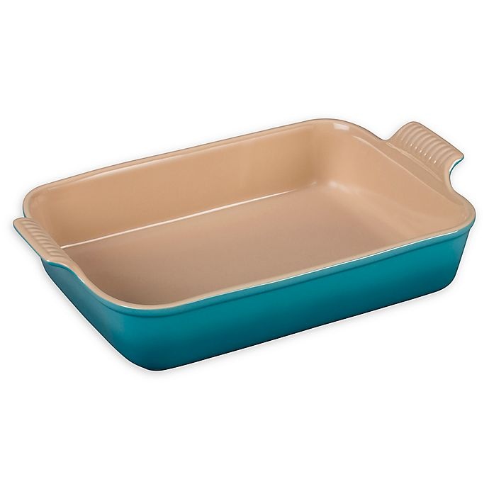 slide 1 of 1, Le Creuset Heritage Stoneware Rectangular Dish - Caribbean, 4 qt