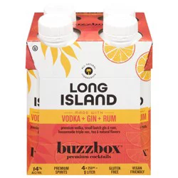 Buzzbox Premium Long Island Cocktails Carton 4 - 250 ml Cartons