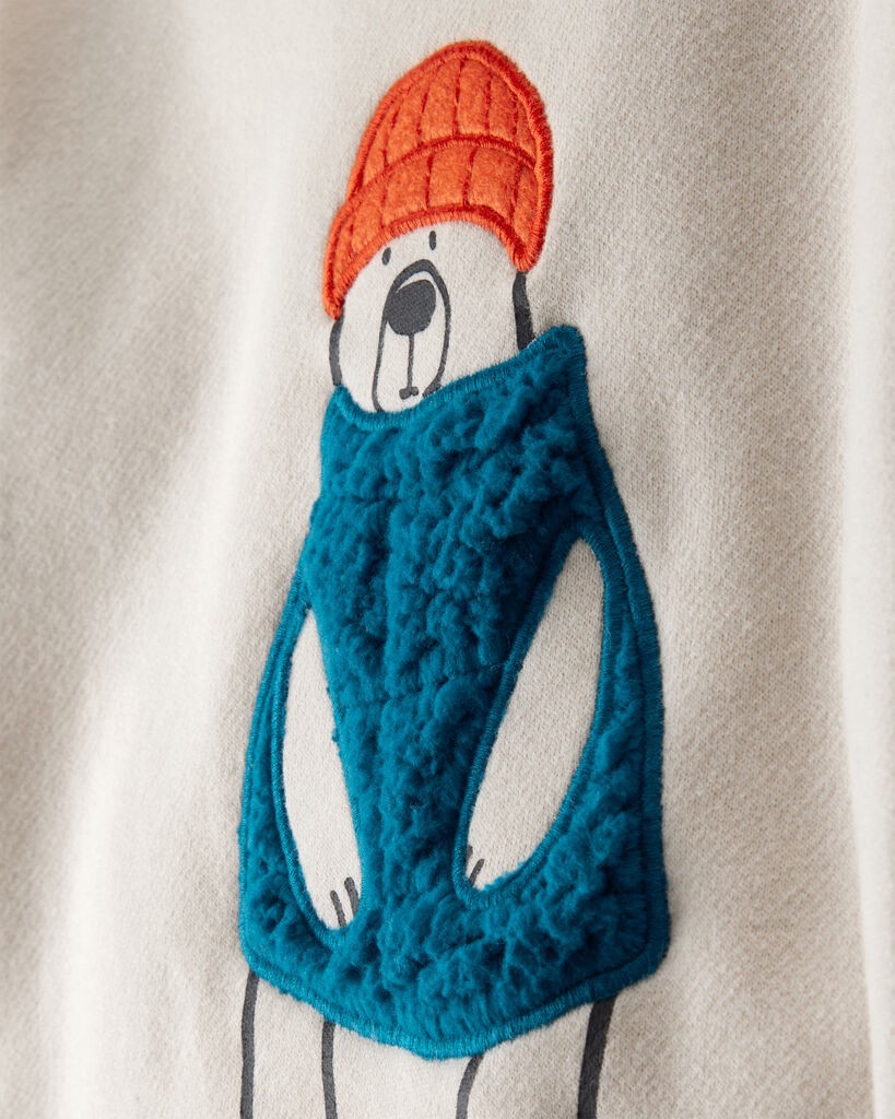 slide 2 of 3, Carter's Toddler Boy DayDream Fleece Bear Pullover Sweatshirt - Cream Cream 2T, 1 ct