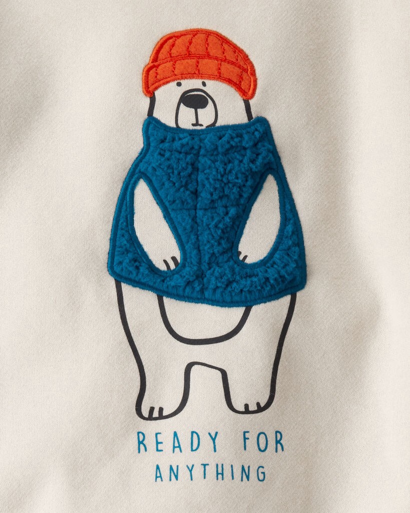 slide 3 of 3, Carter's Toddler Boy DayDream Fleece Bear Pullover Sweatshirt - Cream Cream 2T, 1 ct