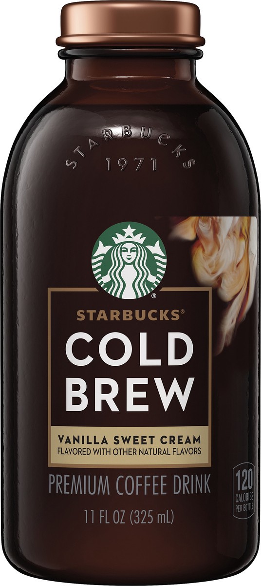 slide 3 of 4, Starbucks Coffee Drink, Premium, Vanilla Sweet Cream, Cold Brew, 11 fl oz