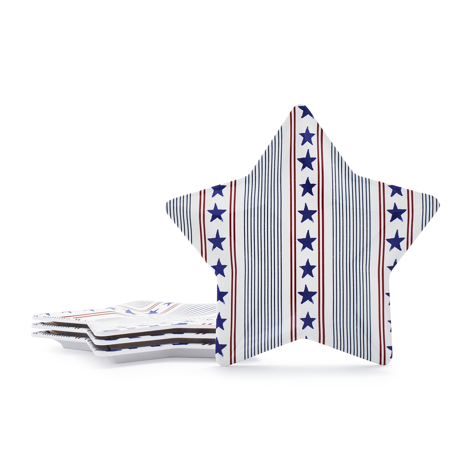 slide 1 of 1, Sur La Table Stars & Stripes Melamine Appetizer Plates, 4 ct