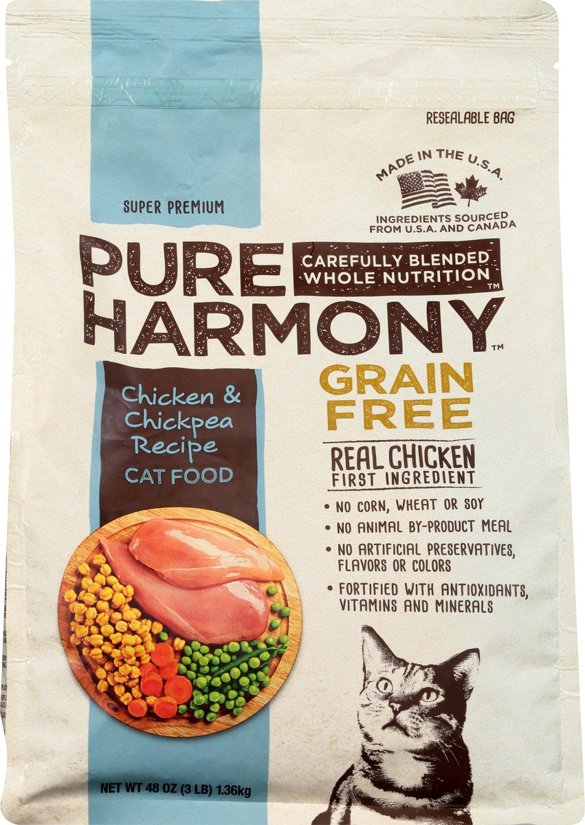 slide 1 of 14, Pure Harmony Grain Free Super Premium Chicken & Chickpea Recipe Cat Food 48 oz Bag, 48 oz