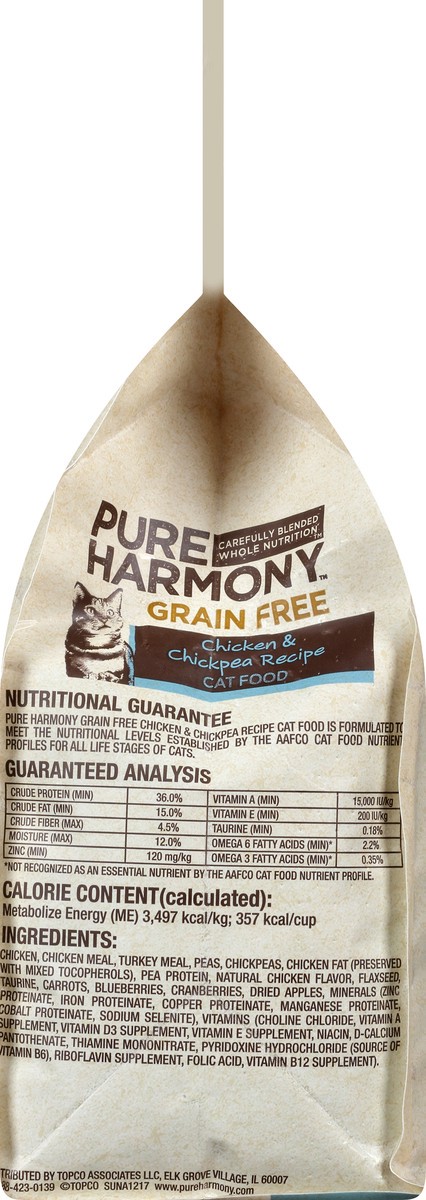 slide 14 of 14, Pure Harmony Grain Free Super Premium Chicken & Chickpea Recipe Cat Food 48 oz Bag, 48 oz