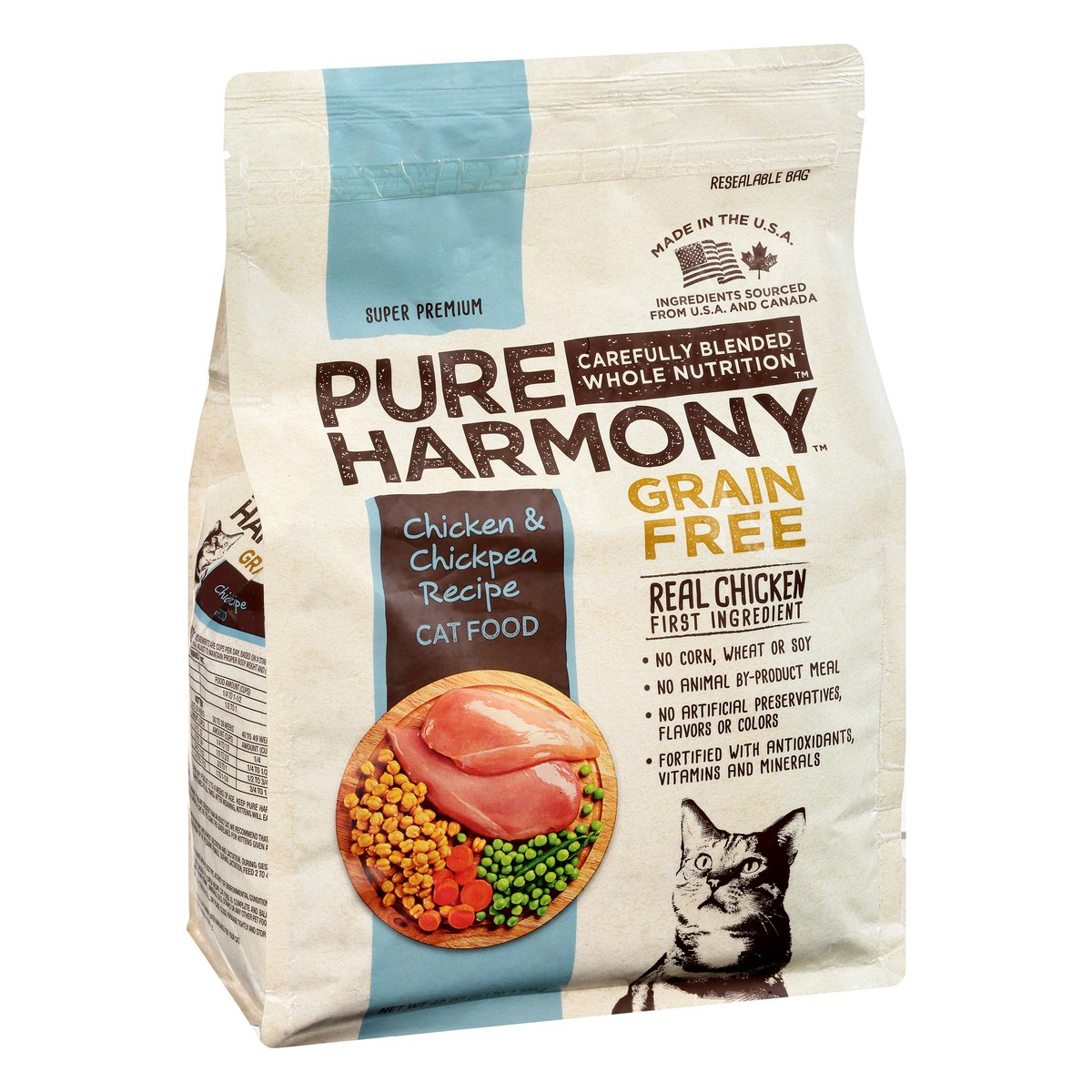 slide 9 of 14, Pure Harmony Grain Free Super Premium Chicken & Chickpea Recipe Cat Food 48 oz Bag, 48 oz