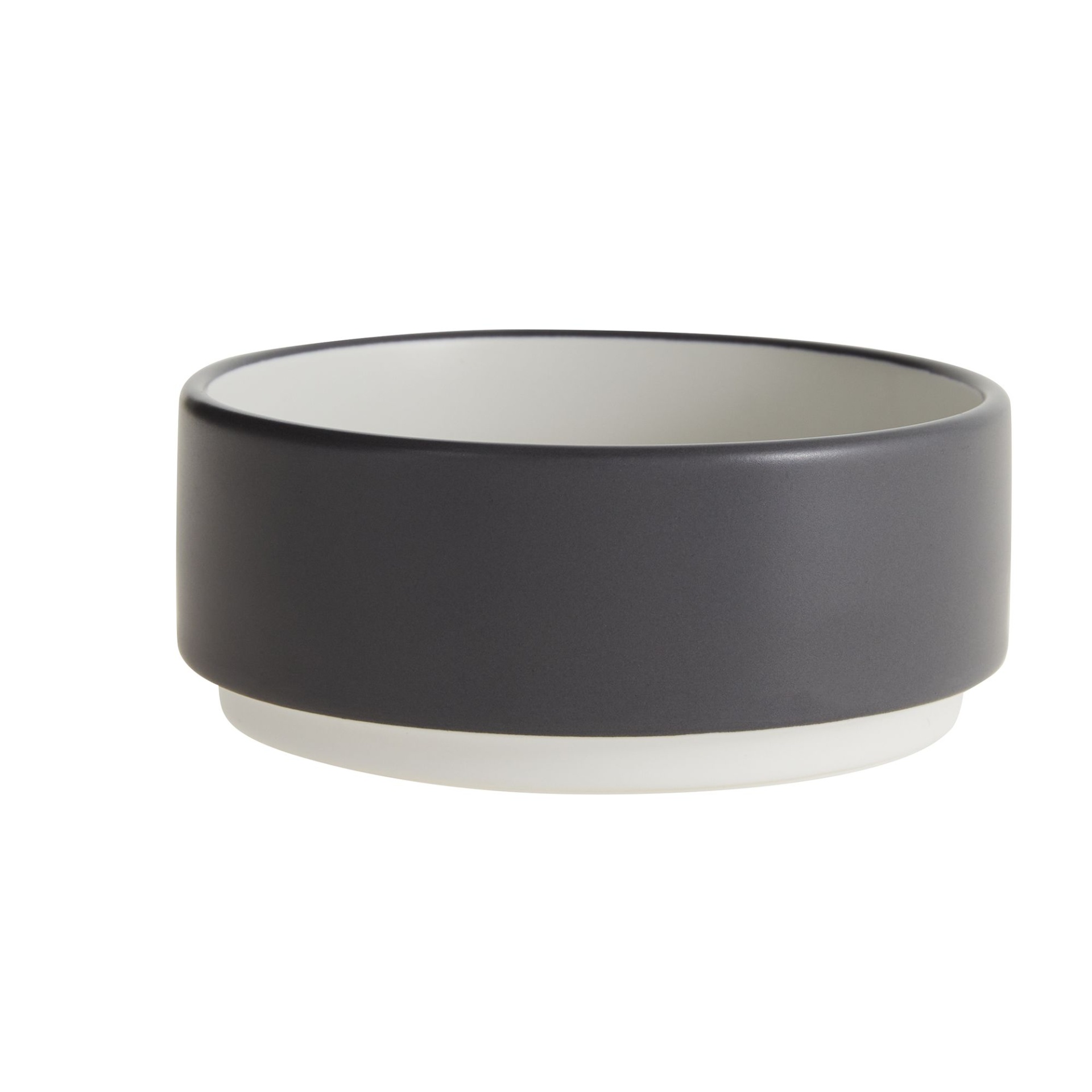 slide 1 of 1, Full Cheeks Small Pet Grey Dot Ceramic Bowl, 13 fl oz