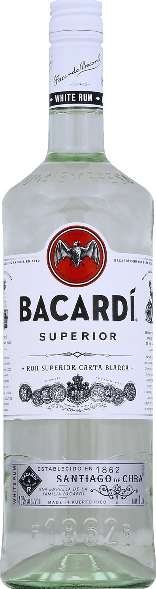 slide 1 of 5, Bacardi Rum 1 lt, 1.0 liter