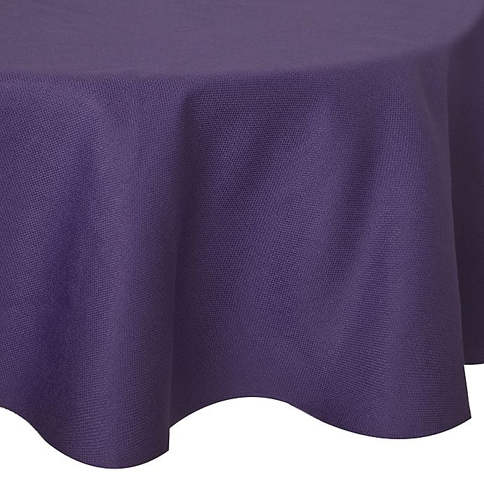 slide 2 of 2, Keeco Round Basket Weave Tablecloth - Purple, 90 in