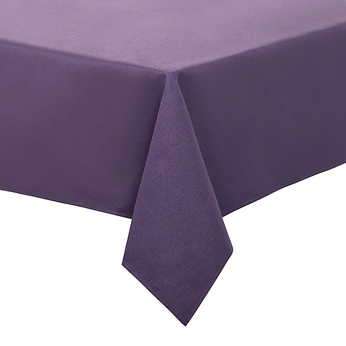 slide 1 of 2, Keeco Round Basket Weave Tablecloth - Purple, 90 in
