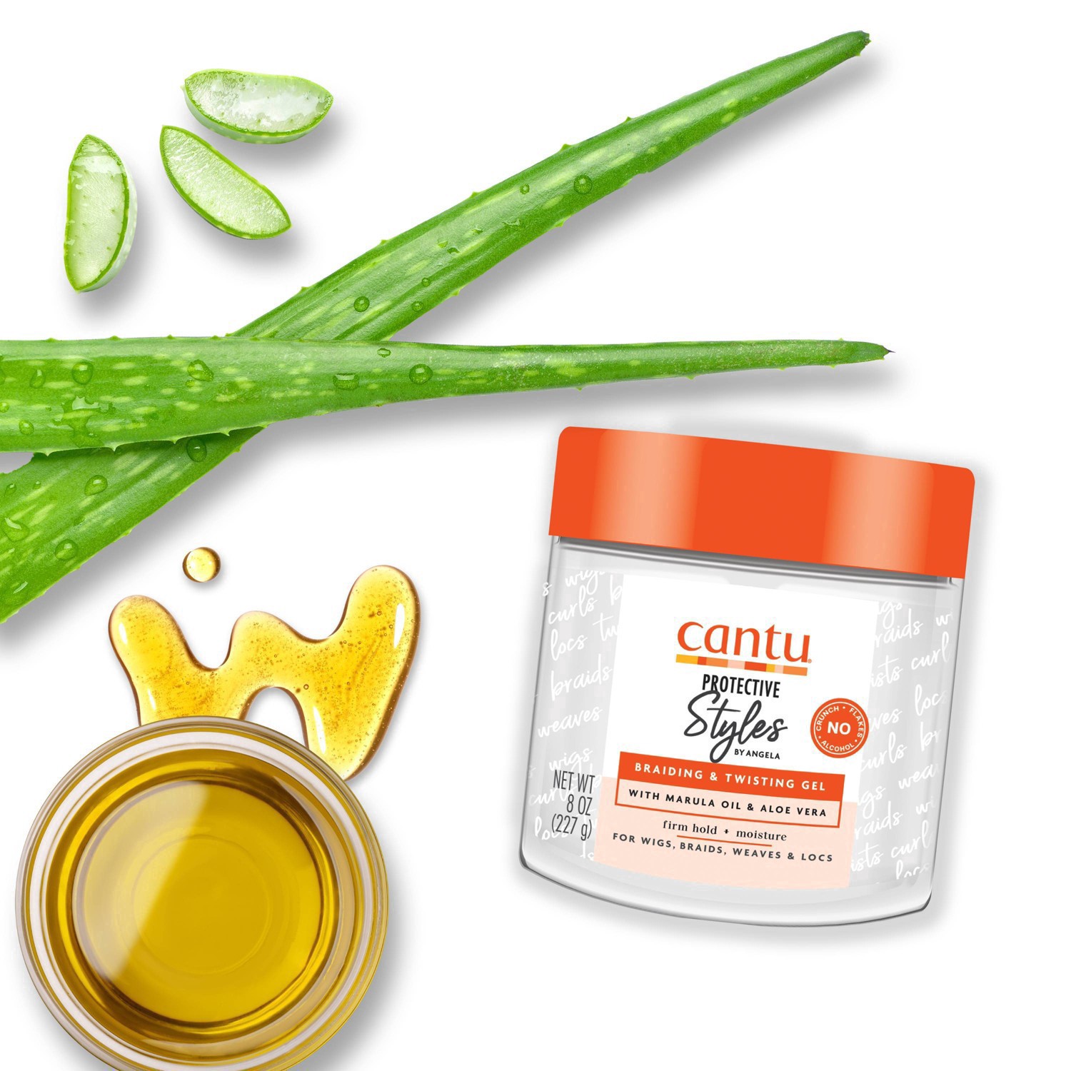 slide 2 of 25, Cantu Protective Styles Braiding & Twisting Gel with Oil & Aloe Vera 8 oz, 8 oz