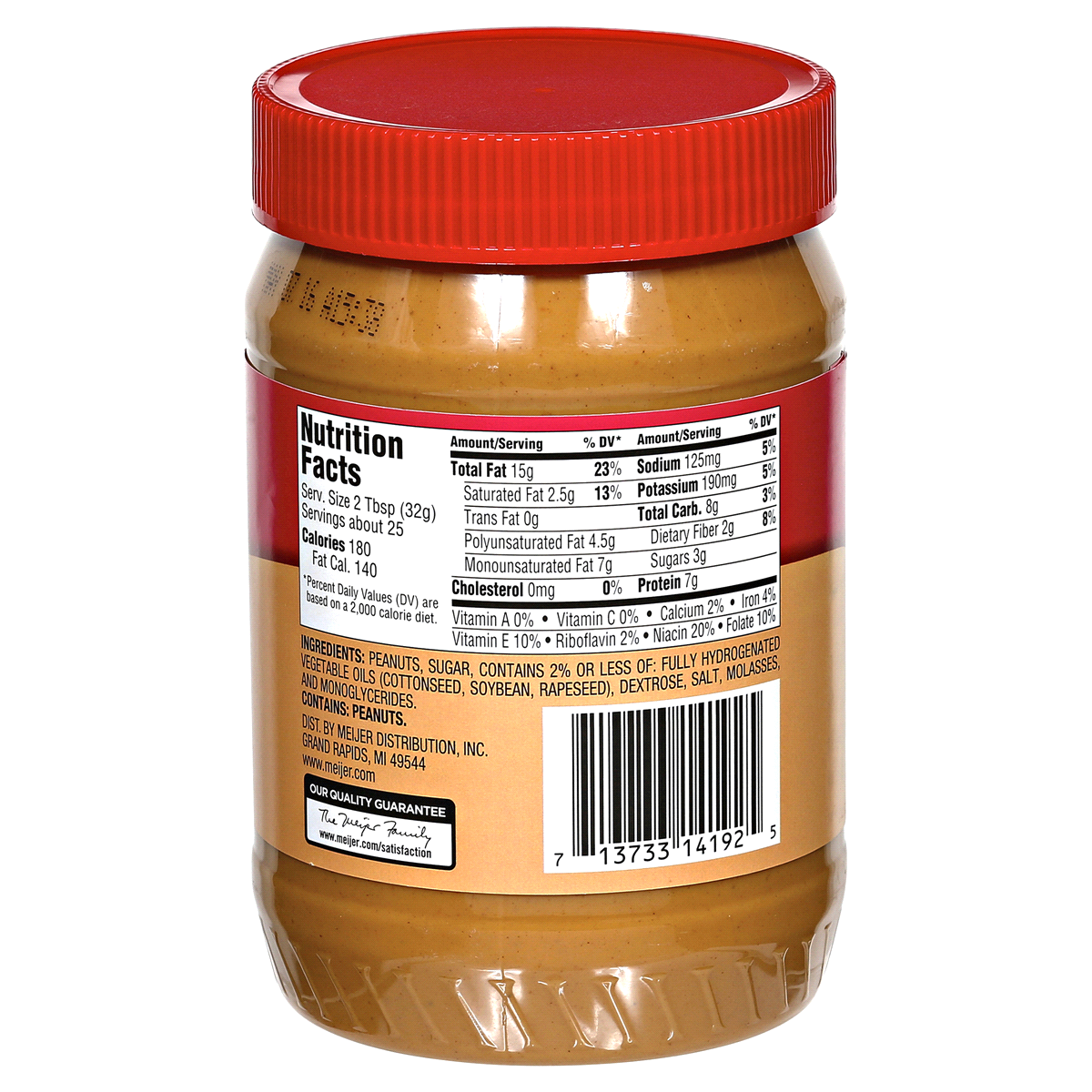 slide 2 of 2, Meijer Creamy Peanut Butter, 28 oz