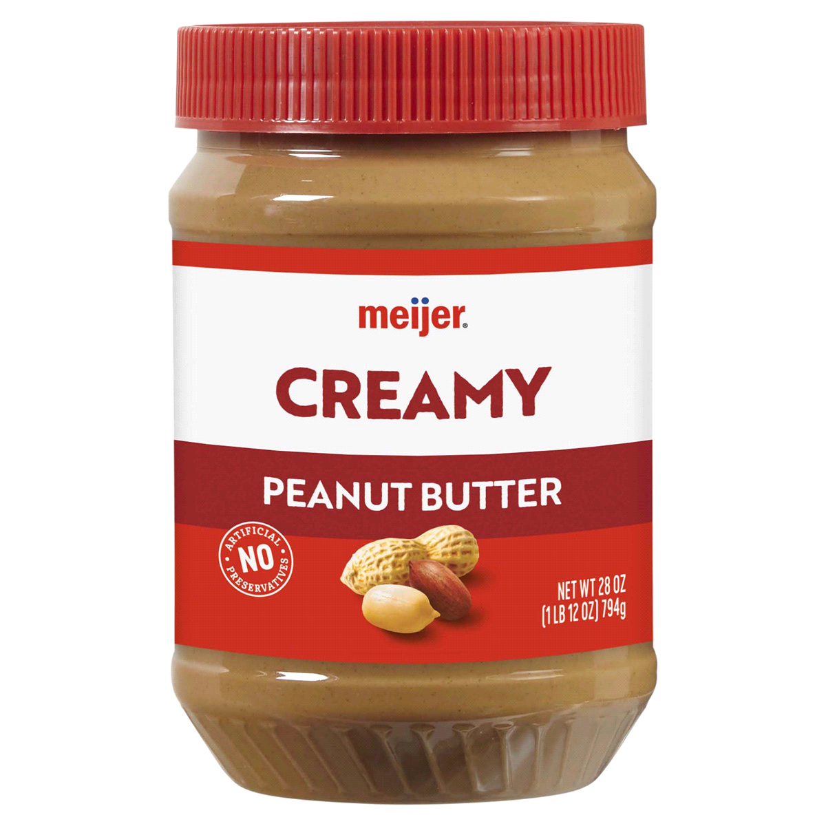 slide 1 of 2, Meijer Creamy Peanut Butter, 28 oz