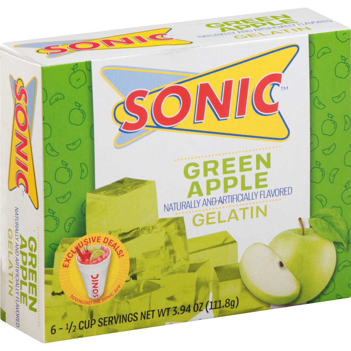 slide 8 of 10, Sonic Green Apple Gelatin, 3.94 oz