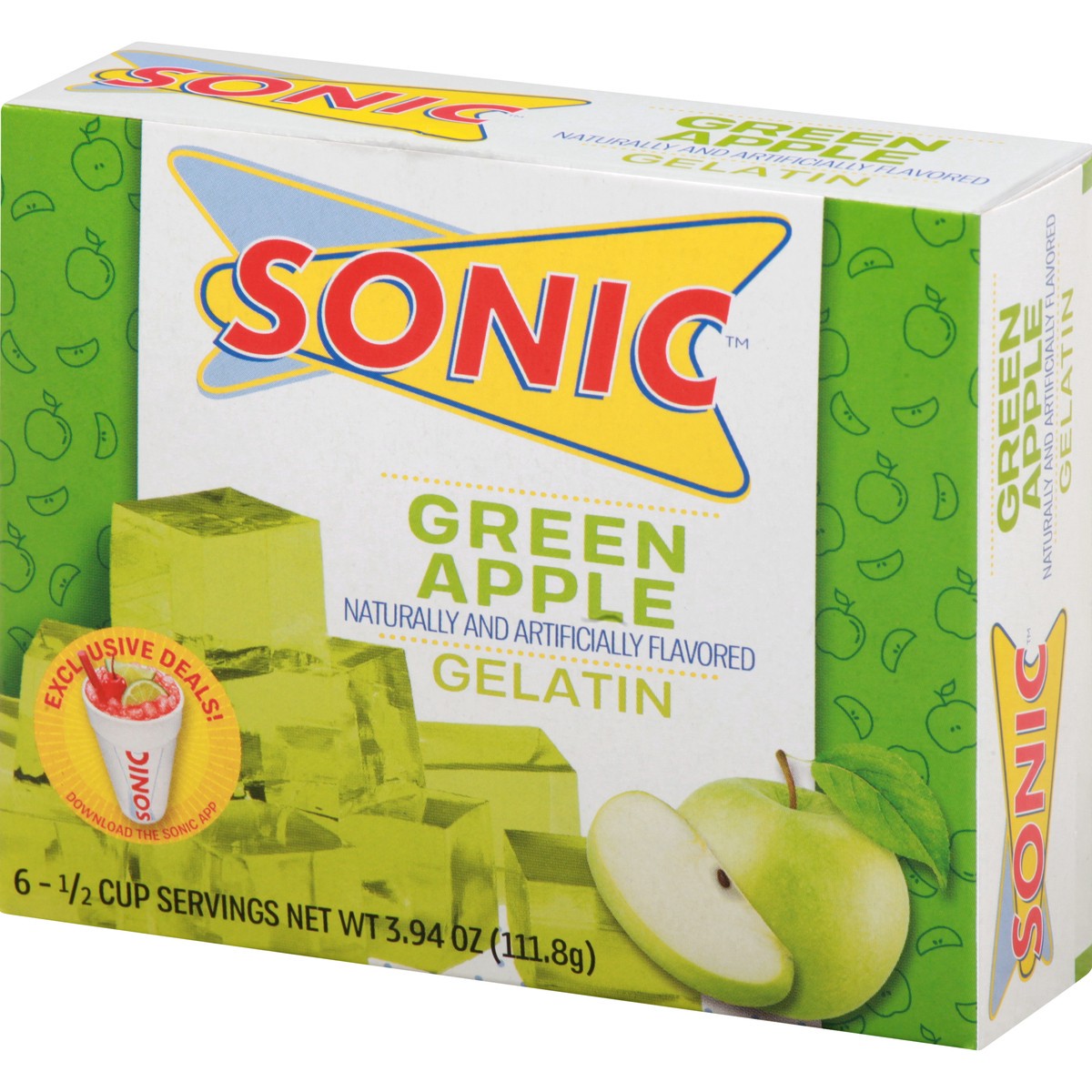 slide 2 of 10, Sonic Green Apple Gelatin, 3.94 oz