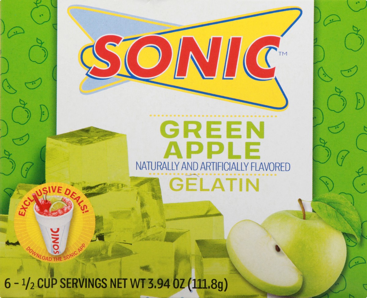 slide 5 of 10, Sonic Green Apple Gelatin, 3.94 oz