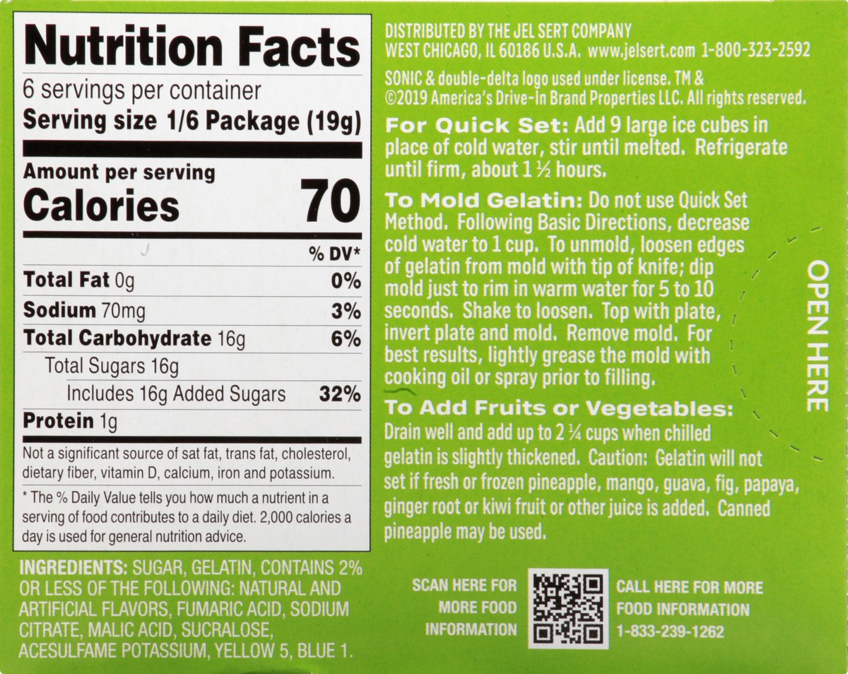 slide 7 of 10, Sonic Green Apple Gelatin, 3.94 oz