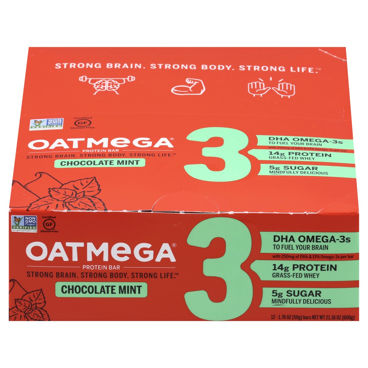 slide 1 of 13, Oatmega Chocolate Mint Protein Bar 12 ea, 12 ct
