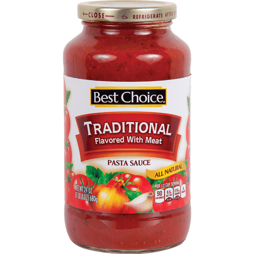 slide 1 of 1, Best Choice Traditional Flavored With Meat Pasta Sauce, 24 oz