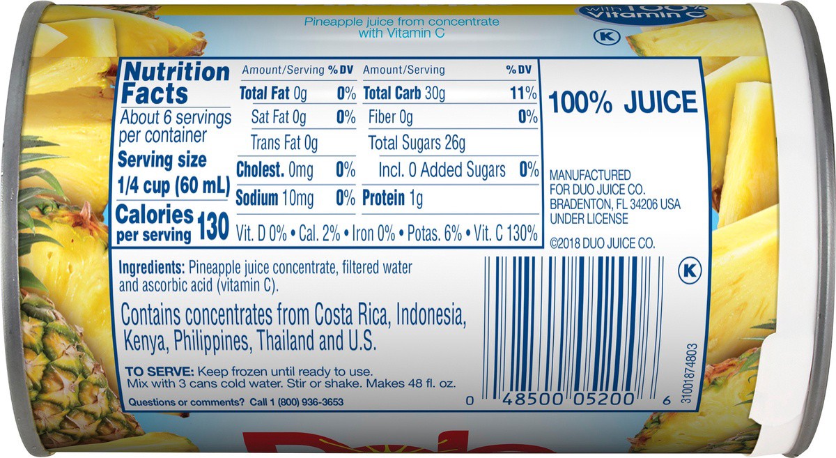 slide 4 of 7, Dole 100% Pine Orange Banana Juice - 12 fl oz, 12 fl oz