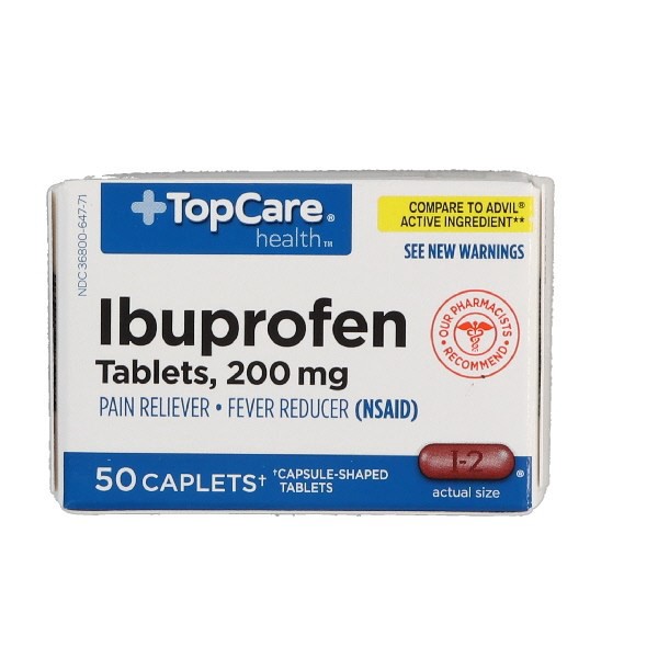 slide 1 of 9, Topcare Ibuprofen Capsules, 50 ct