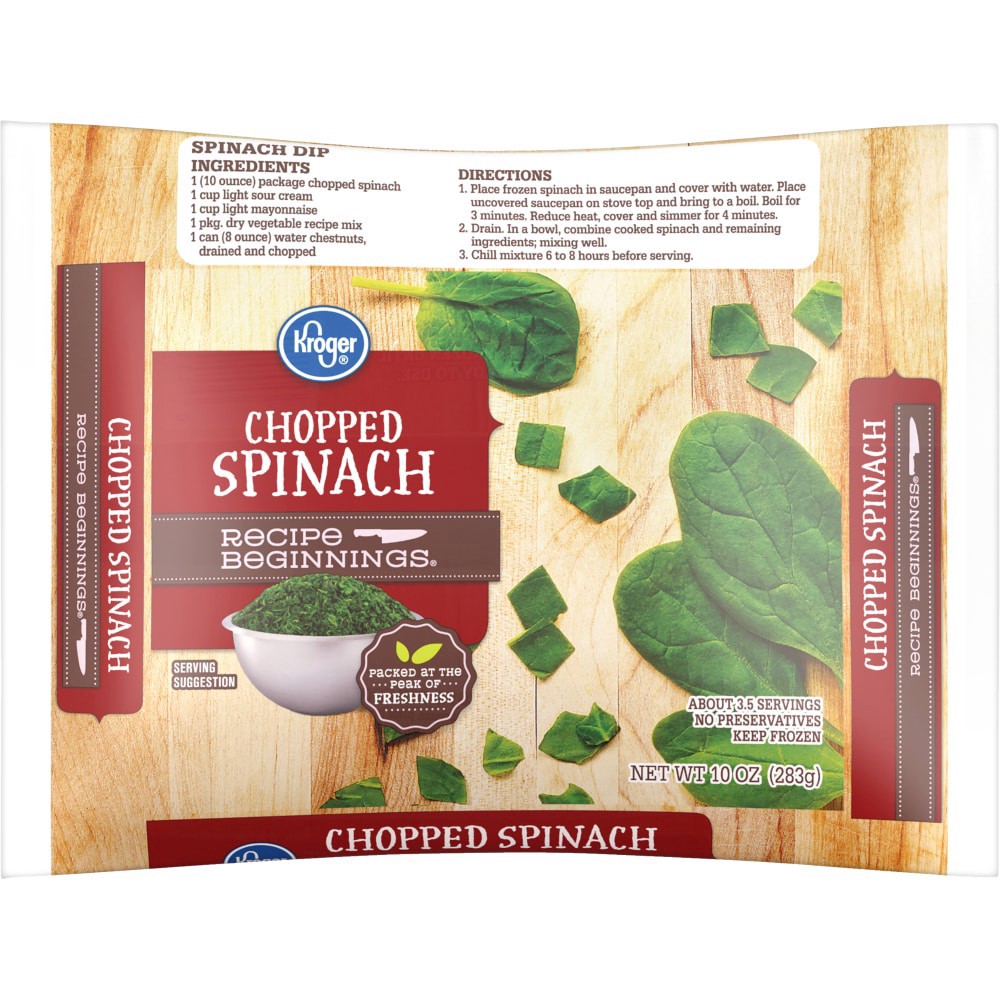slide 5 of 6, Kroger Chopped Spinach, 10 oz