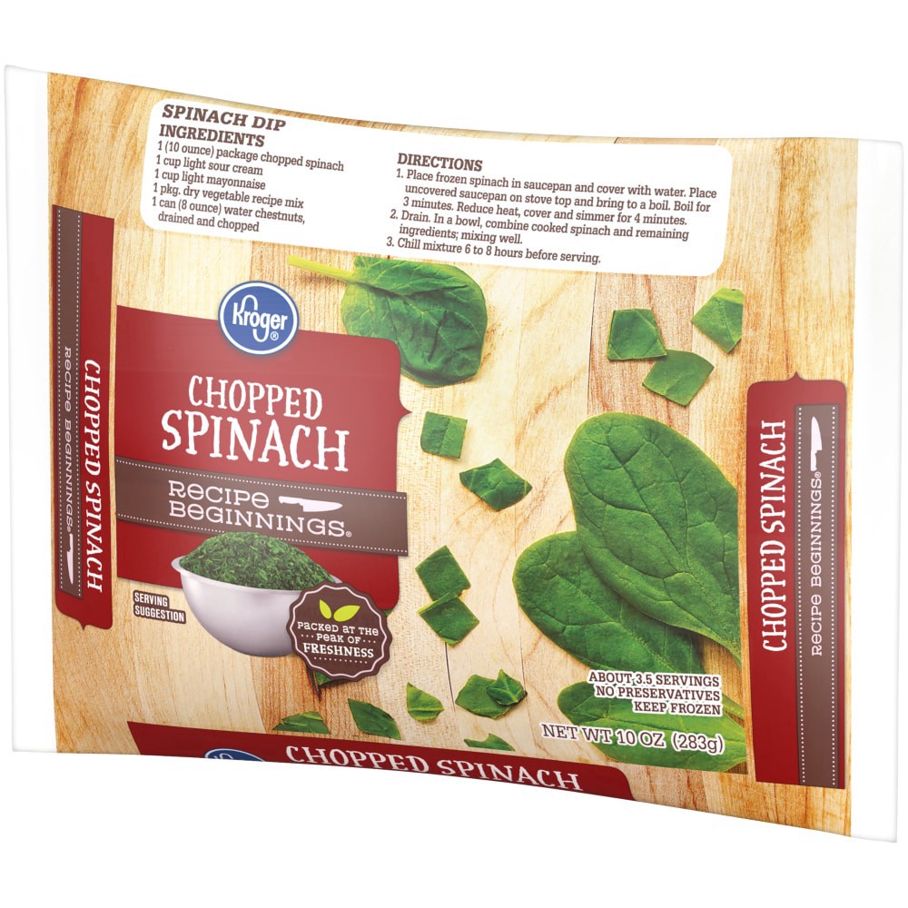 slide 4 of 6, Kroger Chopped Spinach, 10 oz
